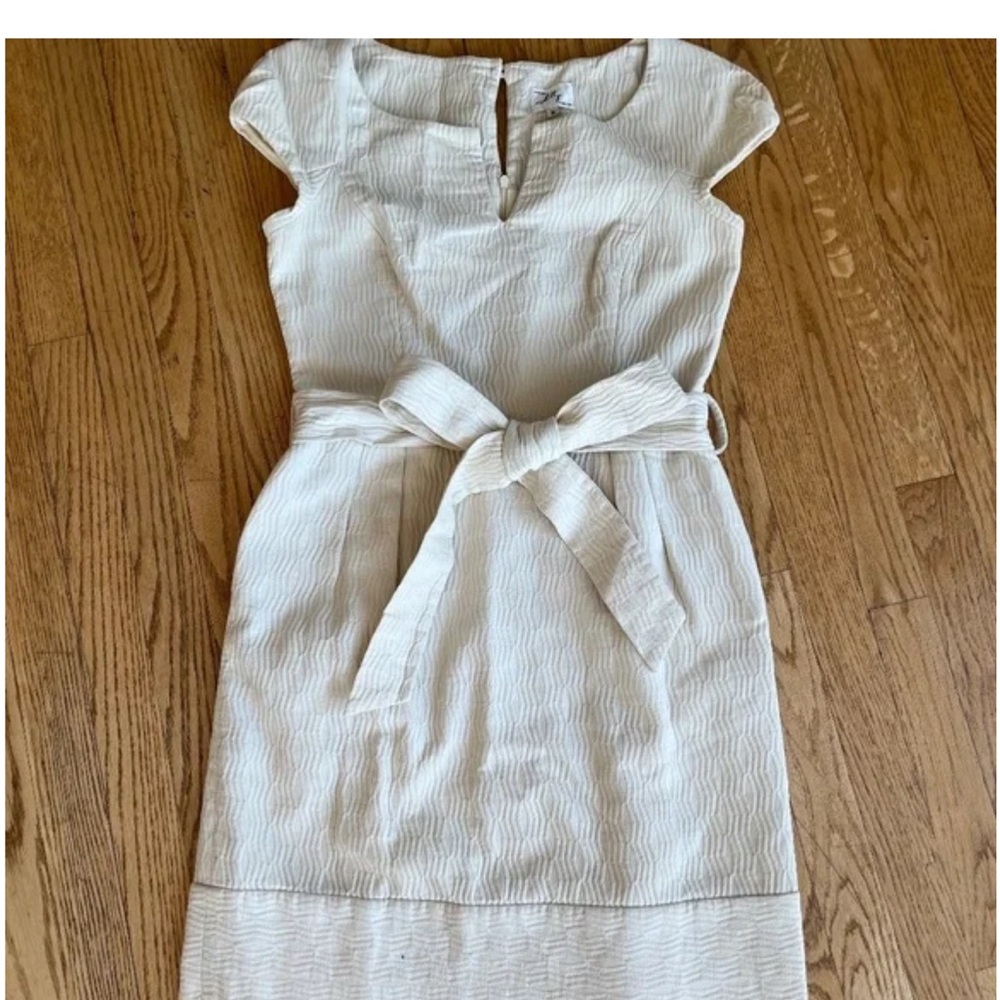 Milly Cream Cap Sleeve Midi Dress